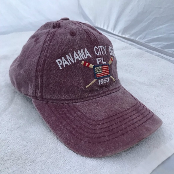 Alvin's Island for Panama City Beach Florida Adjustable Am Flag Purple Ball Cap - Picture 10 of 13